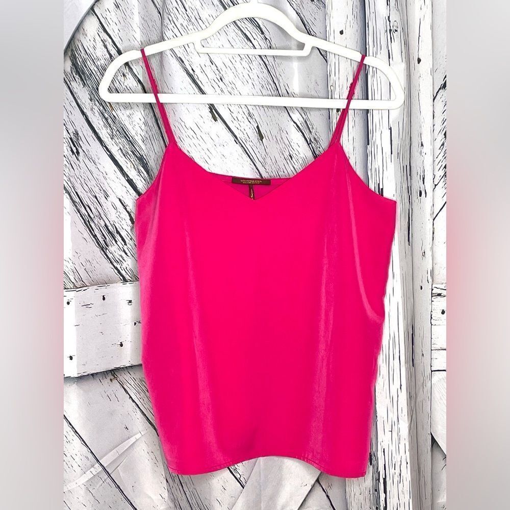 Scotch & Soda Cami Top Chiffon & Knit V-neck Pink M